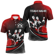 Load image into Gallery viewer, Black And Red Custom Bowling Team Jerseys, Bowling League Shirts For Men, Bowlers Outfits IPHW7275