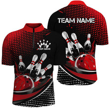 Load image into Gallery viewer, Black And Red Custom Bowling Team Jerseys, Bowling League Shirts For Men, Bowlers Outfits IPHW7275