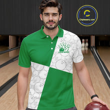 Load image into Gallery viewer, Custom White And Green Retro Style Bowling Team Shirts For Men And Women, Bowling Jerseys IPHW10604