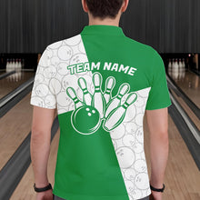 Load image into Gallery viewer, Custom White And Green Retro Style Bowling Team Shirts For Men And Women, Bowling Jerseys IPHW10604
