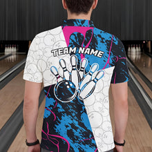 Load image into Gallery viewer, Custom Blue And Pink Camo Bowling Team Shirts For Men And Women, Camouflage Bowler Outfit IPHW10606