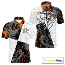 Load image into Gallery viewer, Custom Blue And Orange Camo Bowling Team Shirt For Men And Women, Camouflage Bowler Outfit IPHW10609