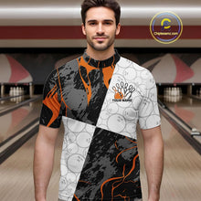 Load image into Gallery viewer, Custom Blue And Orange Camo Bowling Team Shirt For Men And Women, Camouflage Bowler Outfit IPHW10609