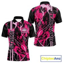 Load image into Gallery viewer, Custom Black And Pink Camo Strike Bowling Shirts Men Bowling Team Jerseys Bowling League IPHW10611