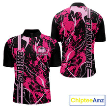 Load image into Gallery viewer, Custom Black And Pink Camo Strike Bowling Shirts Men Bowling Team Jerseys Bowling League IPHW10611
