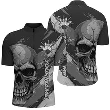 Load image into Gallery viewer, Personalized Skull Bowling Shirt For Men Custom Team'S Name Flame Bowler Jerseys IPHW5168