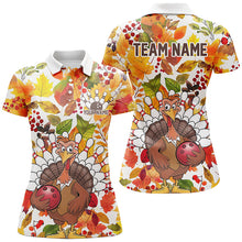 Load image into Gallery viewer, Custom Funny Turkey Bowling Shirts For Women, Fall Season Thanksgiving Bowling Team Shirts IPHW7586