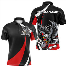 Load image into Gallery viewer, Custom Black And Red Eagle Bowling Men Polo Shirts, Eagle Bowling Team Jerseys IPHW8732