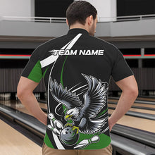 Load image into Gallery viewer, Custom Black And Green Eagle Bowling Men Quarter-Zip Shirts, Eagle Bowling Team Jerseys IPHW8735