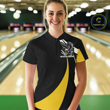 Load image into Gallery viewer, Custom Black And Yellow Eagle Bowling Jerseys, Eagle Bowling League Shirt Team Uniform IPHW10813