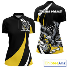 Load image into Gallery viewer, Custom Black And Yellow Eagle Bowling Jerseys, Eagle Bowling League Shirt Team Uniform IPHW10813