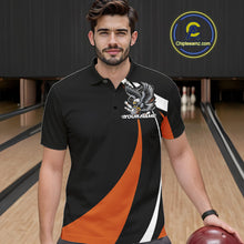 Load image into Gallery viewer, Custom Black And Orange Eagle Bowling Jerseys, Eagle Bowling League Shirt Team Uniform IPHW10814