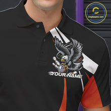 Load image into Gallery viewer, Custom Black And Orange Eagle Bowling Jerseys, Eagle Bowling League Shirt Team Uniform IPHW10814