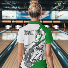 Load image into Gallery viewer, Custom White And Green Shark Jerseys, Bowling Team Women Quarter-Zip Shirt Bowlers Outfit IPHW8989