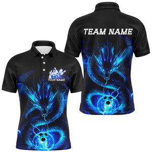 Black And Green Custom Dragon Bowling Shirts For Men, Bowling Team Uniform Bowler Outfits IPHW7615