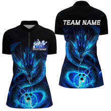 Load image into Gallery viewer, Black And Green Custom Dragon Ladies Bowling Shirts, Bowling Team Uniform Bowler Outfits IPHW7615