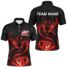 Load image into Gallery viewer, Black And Red Custom Dragon Bowling Shirts For Men, Bowling Team Uniform Bowler Outfits IPHW7616