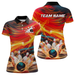 Custom Colorful Bowling Polo Shirts For Women, Bowling Team Shirts With Name Bowlers Outfit IPHW8024