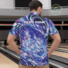 Load image into Gallery viewer, Custom Hologram Fire Flame Bowling Jerseys, Men Quarter-Zip Bowling Tournament Outfits IPHW11125