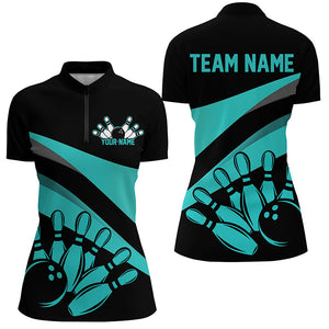 Custom Vintage Bowling Shirts For Women, Retro Bowling Jerseys Bowling Team Shirt | Blue IPHW7318