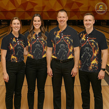 Load image into Gallery viewer, Grim Reaper Custom Flame Bowling Shirts For Men, Black And Fiery Halloween Bowling Outfits IPHW7631