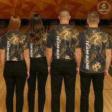 Load image into Gallery viewer, Custom Yellow Thunder Lightning Bowling Team Men Polo Shirt, Dragon Bowling Jerseys IPHW10198