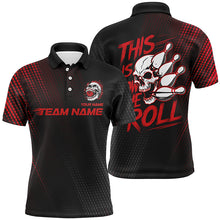 Load image into Gallery viewer, This Is How We Roll Custom Name Skull Bowling Team Shirts For Men, Bowling League Jerseys | Red IPHW6737