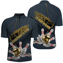 Load image into Gallery viewer, Custom Golden Bowling Shirts For Men, Flame Bowling Team Shirts Bowling Uniform IPHW7335