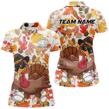 Load image into Gallery viewer, Custom Funny Turkey Bowling Shirts For Women, Thanksgiving Bowling Team Shirt Bowler Outfit IPHW7637