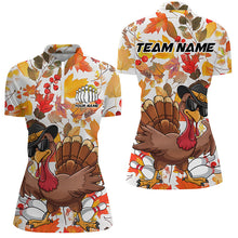 Load image into Gallery viewer, Custom Funny Turkey Bowling Shirts For Women, Thanksgiving Bowling Team Shirt Bowler Outfit IPHW7637