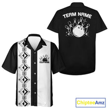 Load image into Gallery viewer, Custom Retro Bowling Button Up Shirt , Classic Vintage Bowling Team Hawaiian Shirt IPHW10072