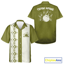 Load image into Gallery viewer, Custom Retro Bowling Button Up Shirt , Classic Vintage Bowling Team Hawaiian Shirt IPHW10072
