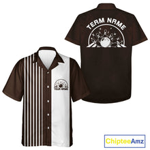 Load image into Gallery viewer, Custom Classic Striped Vintage Bowling  Shirt, Retro Bowling Button Up Team Shirt IPHW10074
