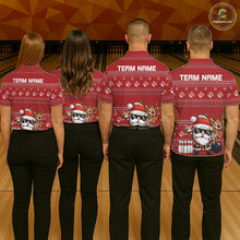 Load image into Gallery viewer, Custom Funny Christmas Men Bowling Shirts, Santa Claus And Reindeer Xmas Bowling Shirt IPHW10203