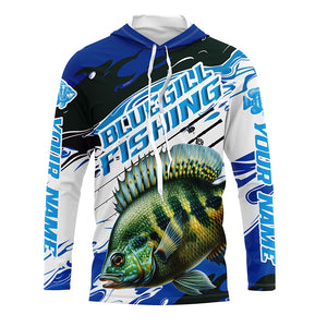 Custom Bluegill Fishing Jerseys, Bluegill Long Sleeve Tournament Fishing Shirts | Blue Camo IPHW6281