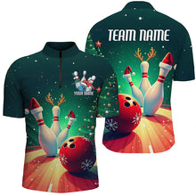 Load image into Gallery viewer, Custom Christmas Bowling Shirts For Men, Bowling Team Shirt Christmas Bowling Tournament Outfits IPHW7841