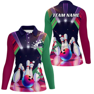 Custom Christmas Bowling Team Shirt For Women, Personalized Bowling Shirts Bowlers Outfits IPHW7843