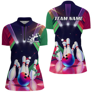 Custom Christmas Bowling Team Shirt For Women, Personalized Bowling Shirts Bowlers Outfits IPHW7843