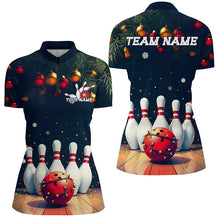 Load image into Gallery viewer, Christmas Bowling Shirts For Women, Custom Christmas Bowling Team Uniform Bowlers Otufits IPHW7844