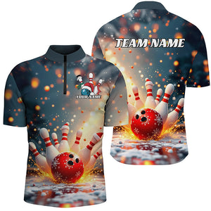 Custom Christmas Bowling Shirts For Men, Xmas Bowling Team Shirt Bowler Outfits IPHW7848