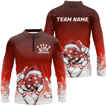 Load image into Gallery viewer, Red Christmas Snowflake Custom Bowling Shirts For Men, Christmas Bowling League Shirt Outfit IPHW7852