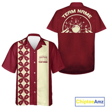 Load image into Gallery viewer, Custom Retro Style Bowling Button Up Shirt, Vintage Bowling Hawaiian Team Shirt IPHW10079