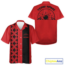Load image into Gallery viewer, Custom Retro Style Bowling Button Up Shirt, Vintage Bowling Hawaiian Team Shirt IPHW10079