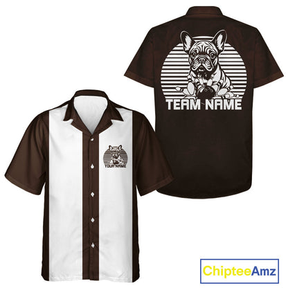 Custom French Bulldog Retro Bowling Shirt, Vintage Dog Lovers Bowling Shirt IPHW10219