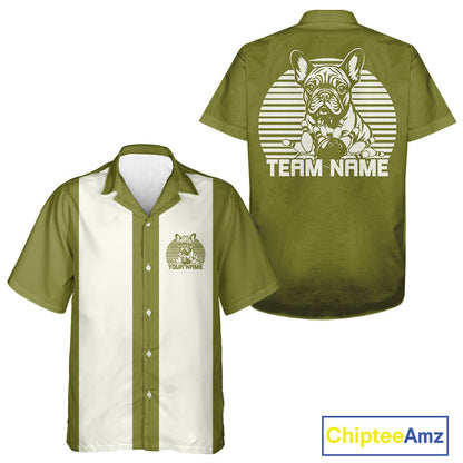 Custom French Bulldog Retro Bowling Shirt, Vintage Dog Lovers Bowling Shirt IPHW10219