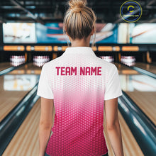 Load image into Gallery viewer, Custom Name Pink Bowling Jerseys Women, Bowling League Quarter-Zip Shirt Bowler Outift IPHW10655