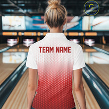 Load image into Gallery viewer, Custom Name Red Bowling Jerseys For Women, Bowling League Polo Shirt Bowler Outift IPHW10656