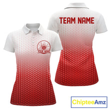Load image into Gallery viewer, Custom Name Red Bowling Jerseys For Women, Bowling League Polo Shirt Bowler Outift IPHW10656