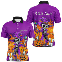 Load image into Gallery viewer, Purple Custom Funny Halloween Bowling Shirts Formen, Halloween Bowling Team Outfits Gifts IPHW7651