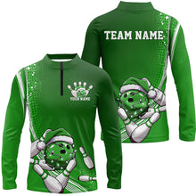 Load image into Gallery viewer, Custom Green Christmas Bowling Shirts For Men, Xmas Bowling Team Uniform Bowler Outfits IPHW7855